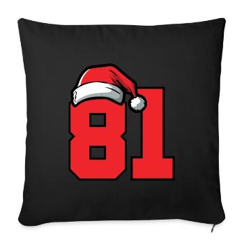 81 Zahl Weihnachten - Sofakissenbezug 45 x 45 cm - Schwarz - Vorne