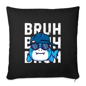Cool Nerd Shark Fish Bruh - Sofa pillowcase 17,3'' x 17,3'' (45 x 45 cm) - black - Front