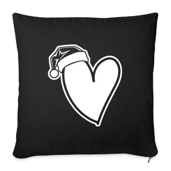 Heart Christmas Hat - Sofa pillowcase 17,3'' x 17,3'' (45 x 45 cm) - black - Front