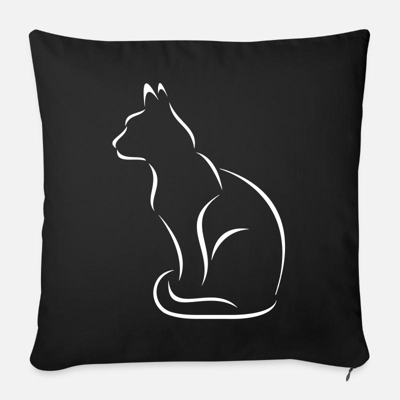 katze - Sofakissenbezug 45 x 45 cm - Schwarz