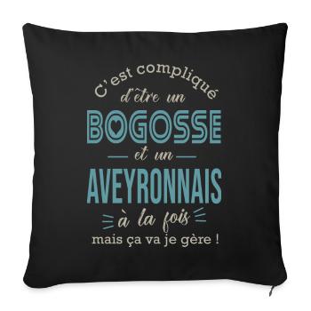 Aveyronnais cadeau humour aveyron aveyronnais - Housse de coussin décorative 45 x 45 cm - noir - Devant
