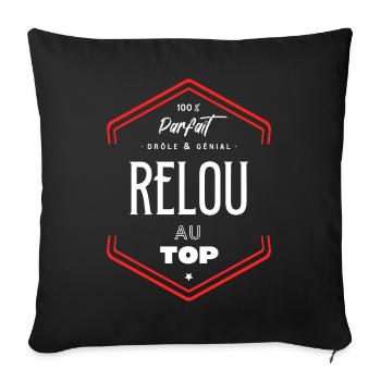 Relou parfait et au top - Housse de coussin décorative 45 x 45 cm - noir - Devant