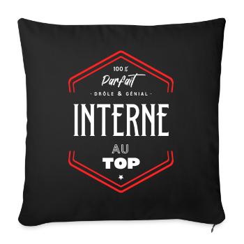 Interne parfait et au top - Housse de coussin décorative 45 x 45 cm - noir - Devant