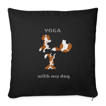 Yoga for Dogs Cocker Spaniel flexible stretching - Sofa pillowcase 17,3'' x 17,3'' (45 x 45 cm) - black - Front