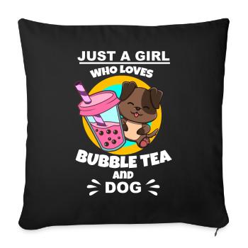 Bubble Tea Bubble Tea Girl Cadeau - Housse de coussin décorative 45 x 45 cm - noir - Devant