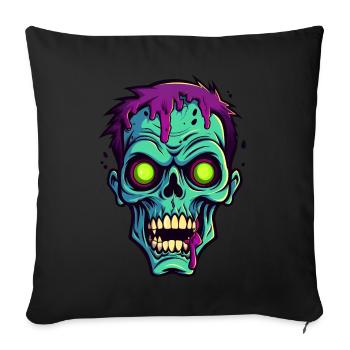 Zombie mignon d’Halloween - Housse de coussin décorative 45 x 45 cm - noir - Devant