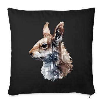Écureuil - Housse de coussin décorative 45 x 45 cm - noir - Devant