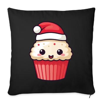 Cupcake Cake Baking Christmas - Sofa pillowcase 17,3'' x 17,3'' (45 x 45 cm) - black - Front