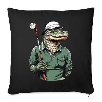 Crocodile Golfer Design Aesthetic Streetwear - Sofa pillowcase 17,3'' x 17,3'' (45 x 45 cm) - black - Front