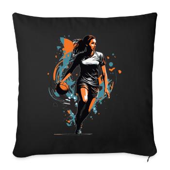 Joueur de handball streetwear Un style iconique - Housse de coussin décorative 45 x 45 cm - noir - Devant