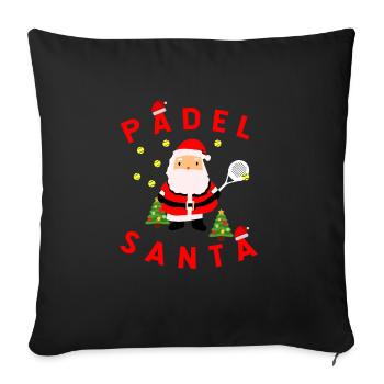 Padel Tennis Santa Claus - Sofa pillowcase 17,3'' x 17,3'' (45 x 45 cm) - black - Front