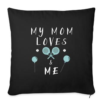 Ma mère adore le paddle-tennis et moi - Housse de coussin décorative 45 x 45 cm - noir - Devant