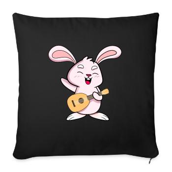 loves the ukulele - Sofa pillowcase 17,3'' x 17,3'' (45 x 45 cm) - black - Front