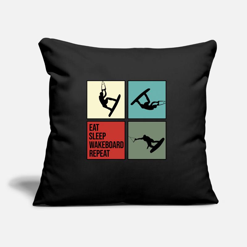 wakeboard wakeboard câble eau rat manger répéter Housse de coussin décorative 45 x 45 cm