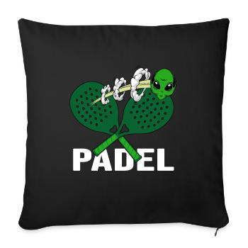 Padel Padel Tennis Padel Tennis Player Padel Space - Sofa pillowcase 17,3'' x 17,3'' (45 x 45 cm) - black - Front