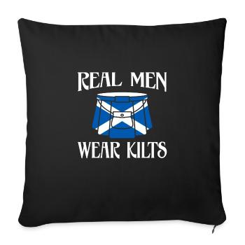Scotland Real Men Wear Kilts - Sofa pillowcase 17,3'' x 17,3'' (45 x 45 cm) - black - Front