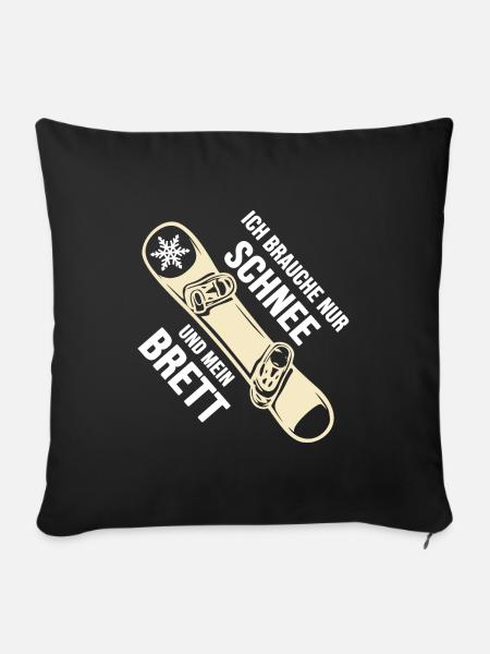Snowboard Snowboarder Softboot "Schnee & Brett" - Sofakissenbezug 45 x 45 cm - Schwarz