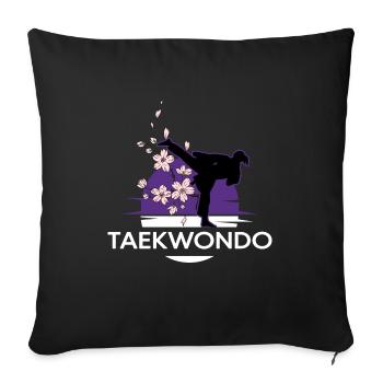 Taekwondo TKD Martial Arts All-Combat Girl Dan Kiai - Sofa pillowcase 17,3'' x 17,3'' (45 x 45 cm) - black - Front