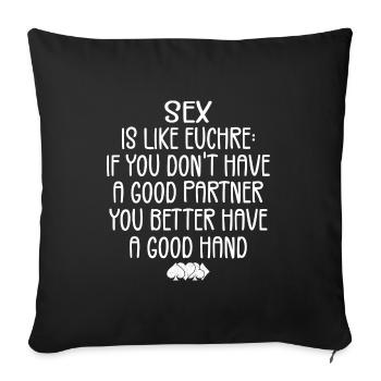 Funny Adult Novelty Euchre - Housse de coussin décorative 45 x 45 cm - noir - Devant
