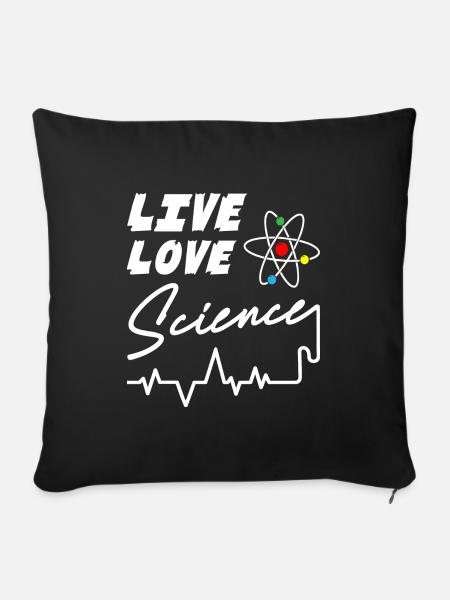 Live Love Science - Sofakissenbezug 45 x 45 cm - Schwarz