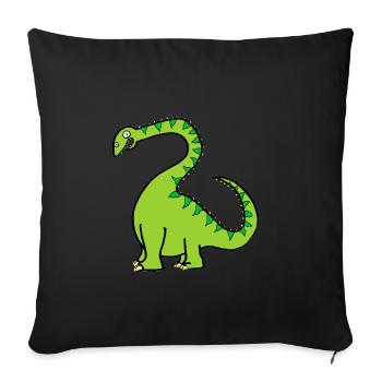 Green Diplodocus - Cute Dinosaur - Sofa pillowcase 17,3'' x 17,3'' (45 x 45 cm) - black - Front
