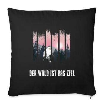 waldbaden naturerlebnis yeti im black forest - Sofakissenbezug 45 x 45 cm - Schwarz - Vorne