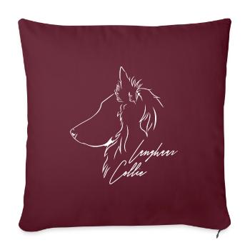 Langhaar Collie Profil Hunde Hund Wilsigns - Sofakissenbezug 45 x 45 cm - Burgunderrot - Vorne