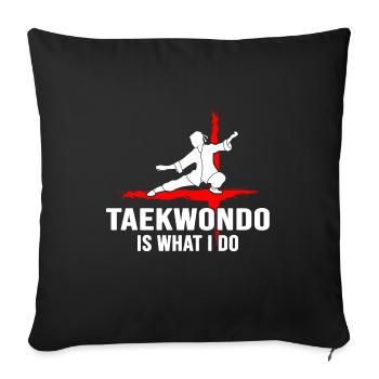 Taekwondo Arts martiaux Tous sports de contact de combat - Housse de coussin décorative 45 x 45 cm - noir - Devant