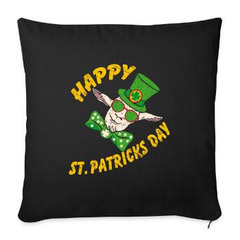 Happy St. Patrick's Day Funny Crazy Goat - Sofa pillowcase 17,3'' x 17,3'' (45 x 45 cm) - black - Front