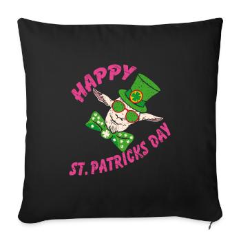 Happy St. Patrick's Day Funny Crazy Goat - Sofa pillowcase 17,3'' x 17,3'' (45 x 45 cm) - black - Front