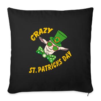 Crazy St. Patrick's Day Funny Crazy Goat - Sofa pillowcase 17,3'' x 17,3'' (45 x 45 cm) - black - Front