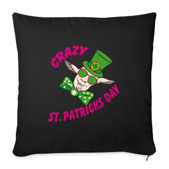 Crazy St. Patrick's Day Funny Crazy Goat - Sofa pillowcase 17,3'' x 17,3'' (45 x 45 cm) - black - Front
