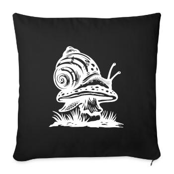 snail, mushrooms, cottagecore, goblincore, garden - Sofa pillowcase 17,3'' x 17,3'' (45 x 45 cm) - black - Front
