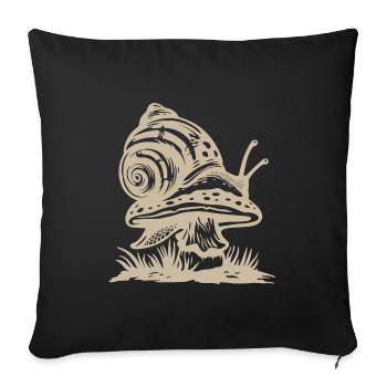 snail, mushrooms, cottagecore, goblincore, garden - Sofa pillowcase 17,3'' x 17,3'' (45 x 45 cm) - black - Front