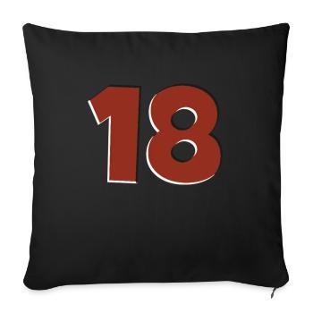 18 red - Sofa pillowcase 17,3'' x 17,3'' (45 x 45 cm) - black - Front