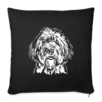 Bobtail Portrait Chien Chien Chien Berger Wilsigns - Housse de coussin décorative 45 x 45 cm - noir - Devant