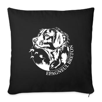 Epagneul Chien de chasse Breton Chasseur Chiens de chasse Wilsigns - Housse de coussin décorative 45 x 45 cm - noir - Devant