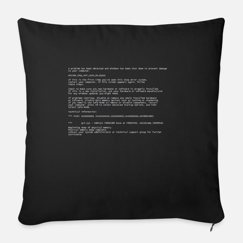 Blue Screen - Sofa pillowcase 17,3'' x 17,3'' (45 x 45 cm) - black