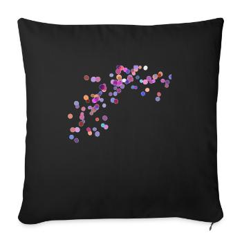Punkte Bunt Lila Rot Blau Orange - Sofakissenbezug 45 x 45 cm - Schwarz - Vorne