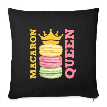 Macaron Queen Funny Macaron Dessert - Sofa pillowcase 17,3'' x 17,3'' (45 x 45 cm) - black - Front