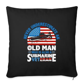 Submarine Veteran Patriotic Submariner Veteran - Sofakissenbezug 45 x 45 cm - Schwarz - Vorne