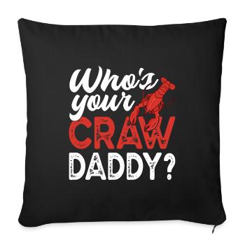 Qui est ton papa d’écrevisse drôle drôle d’écrevisse - Housse de coussin décorative 45 x 45 cm - noir - Devant