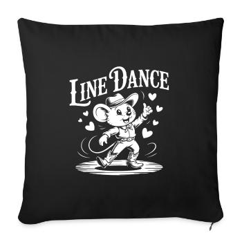 Line Dance Mouse Funny Mouse Dancing Line Dance - Sofa pillowcase 17,3'' x 17,3'' (45 x 45 cm) - black - Front