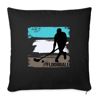 floorball floorballteam floorball joueur de floorball joueur floorball floorball - Housse de coussin décorative 45 x 45 cm - noir - Devant