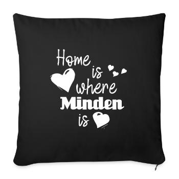 Zuhause in Minden - Home is where Minden is - Sofakissenbezug 45 x 45 cm - Schwarz - Vorne
