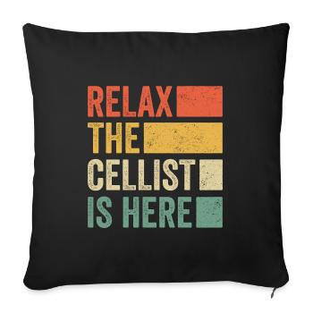 Détendez-vous Le violoncelliste est ici Violoncelliste - Housse de coussin décorative 45 x 45 cm - noir - Devant