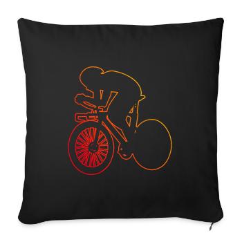 Vélo de route cyclisme sur route cyclisme sur route femmes - Housse de coussin décorative 45 x 45 cm - noir - Devant