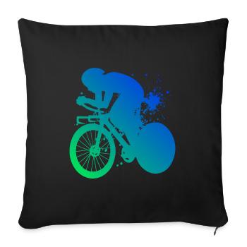 Road Cyclist Men's Road Bike Road Bike Road Bike - Sofa pillowcase 17,3'' x 17,3'' (45 x 45 cm) - black - Front
