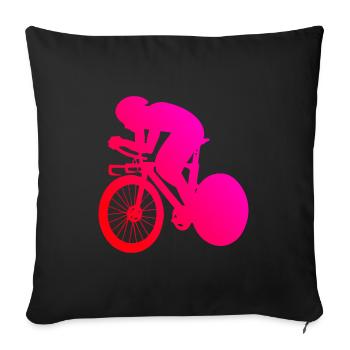 Vélo de route Cycliste de route Femmes Vélo de route Hommes - Housse de coussin décorative 45 x 45 cm - noir - Devant