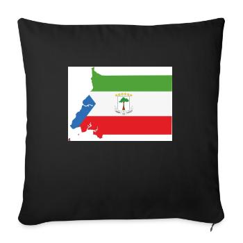 Flag of Equatorial Guinea, Map - Sofa pillowcase 17,3'' x 17,3'' (45 x 45 cm) - black - Front